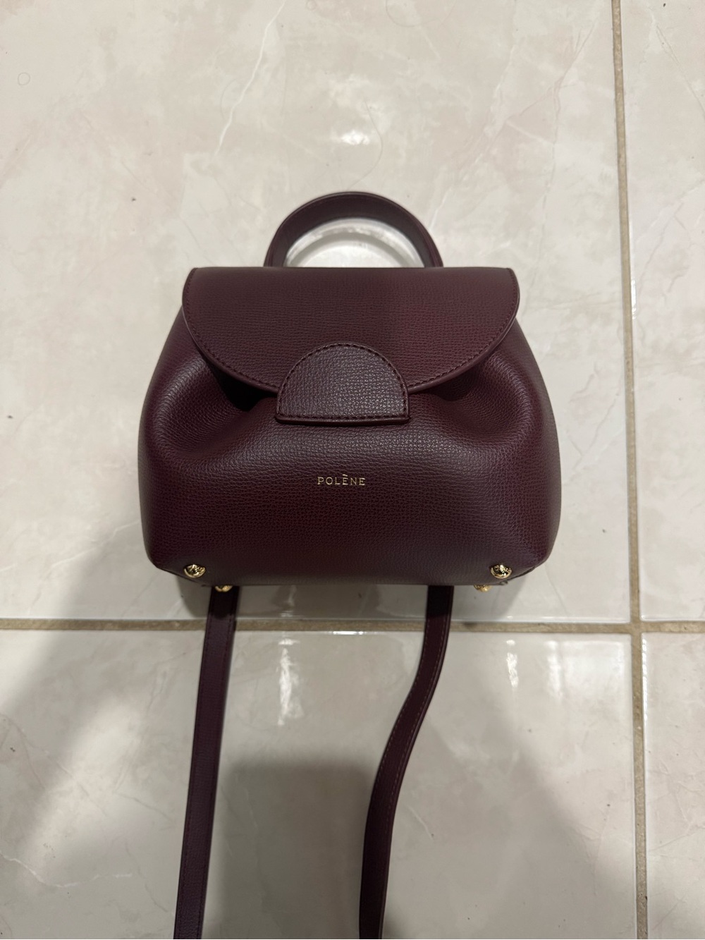 Mini Handbag in Deep Burgundy